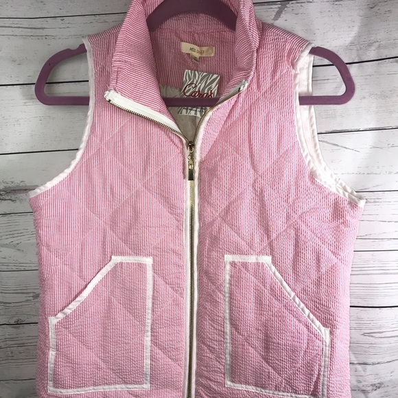 NEW MISS DUET Seersucker Vest Small,med,large pink - Picture 4 of 8